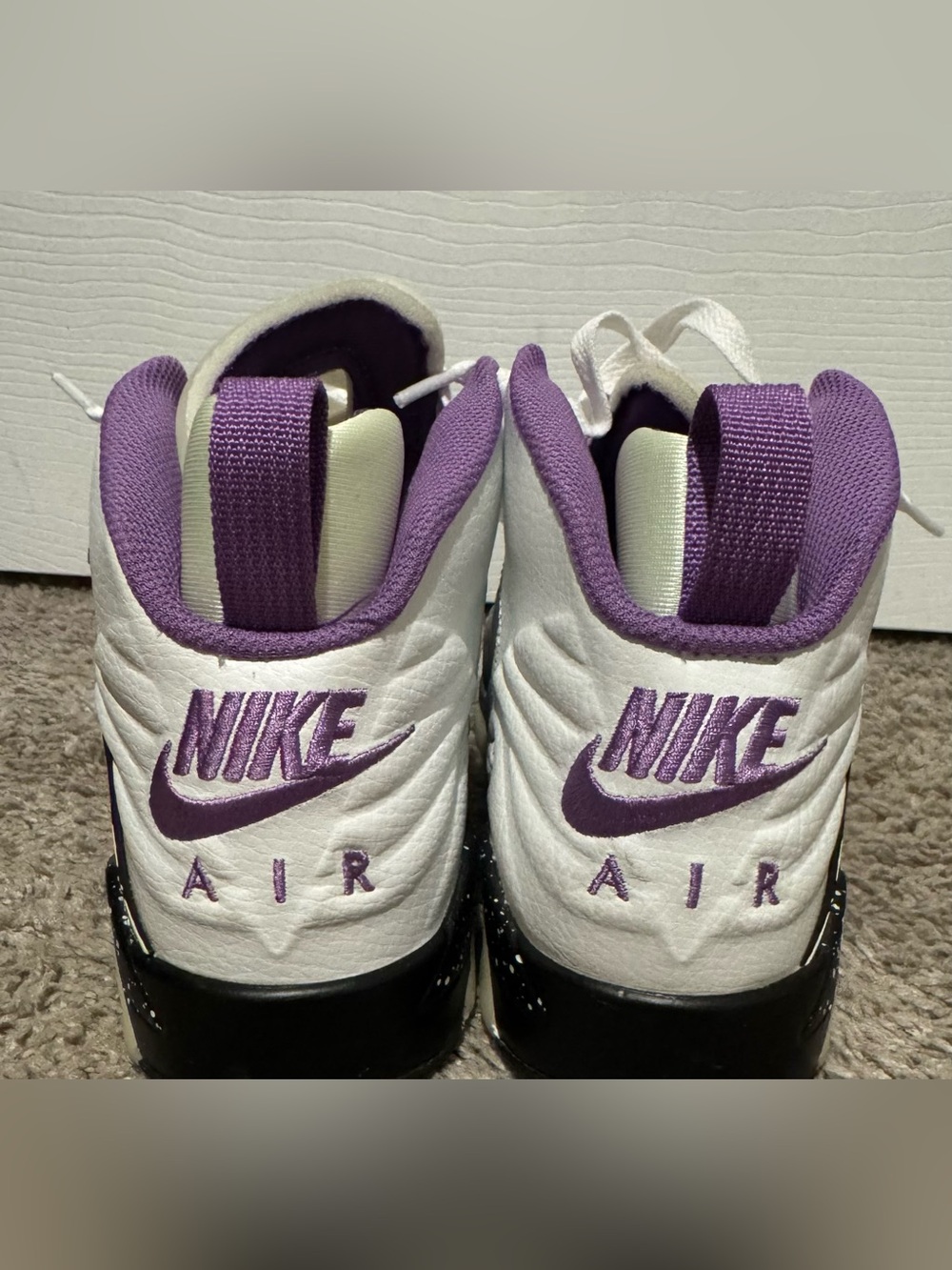 Nike Kids White Sneakers with Purple Accents
